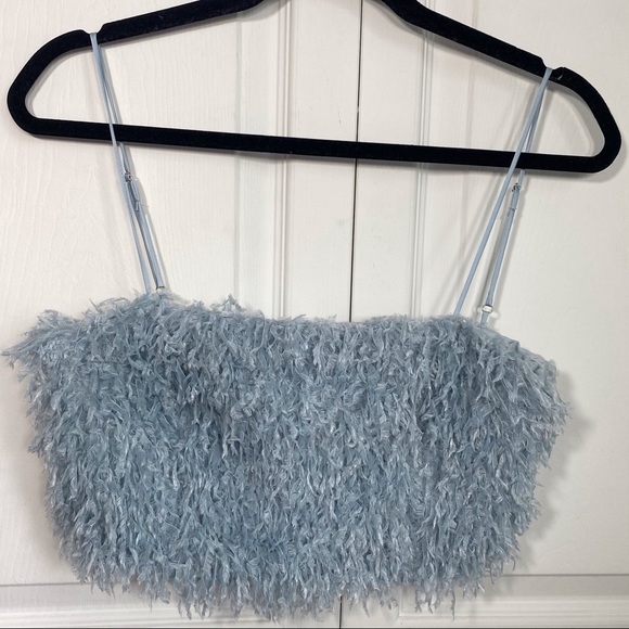 Zara Feather Effect Crop Top - Picture 3 of 10